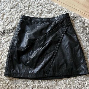 Leather mini skirt